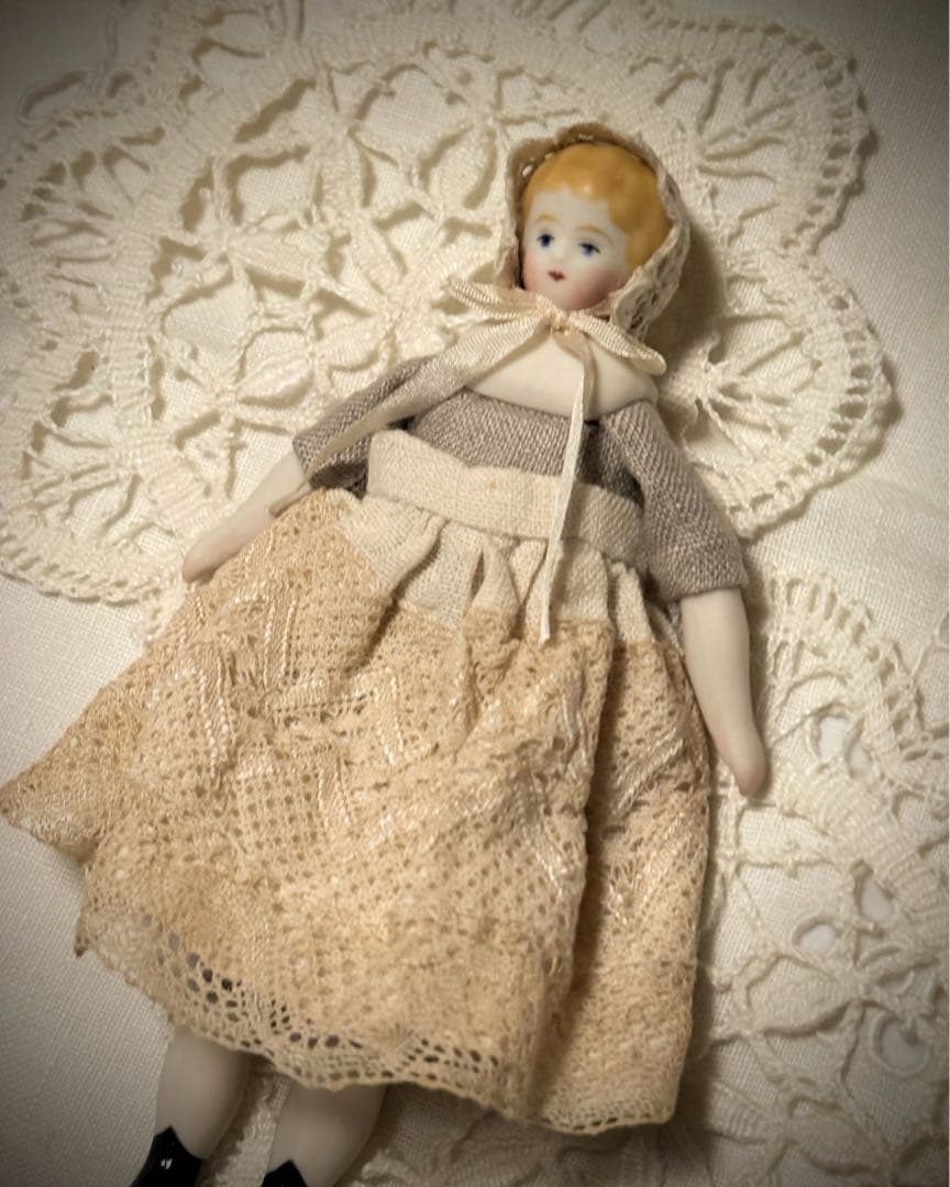 チャイナヘッドドール*パリアンドール*ミニチュア13.5cm*ブロンドヘア