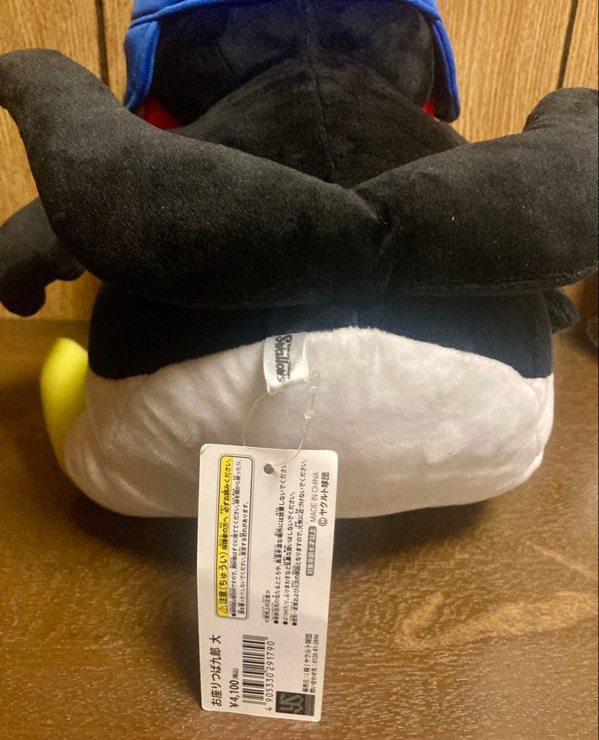 新品同様 【タグ付き】つば九郎　サイン入り　お座り　ぬいぐるみ　大