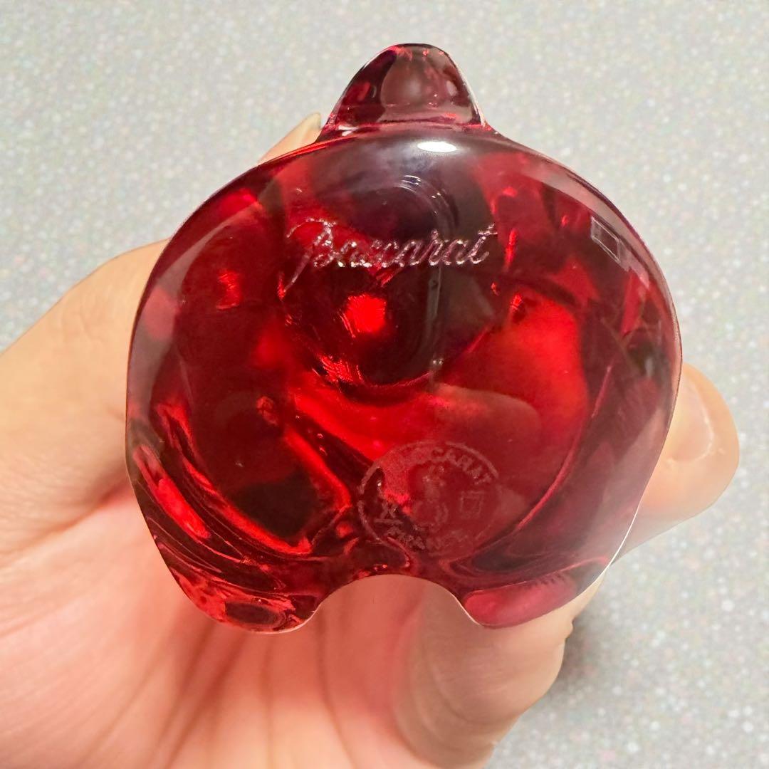 【希少】バカラ Baccarat 兎 ウサギ 赤 レッド クリスタル 箱付き