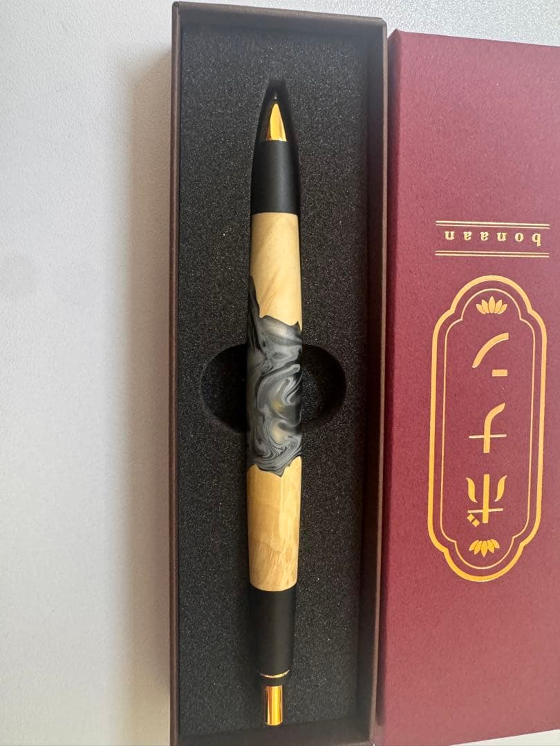 【新品・未使用】ボナンペン シャープペンシル（レジンウッド・土星／真鍮金具）