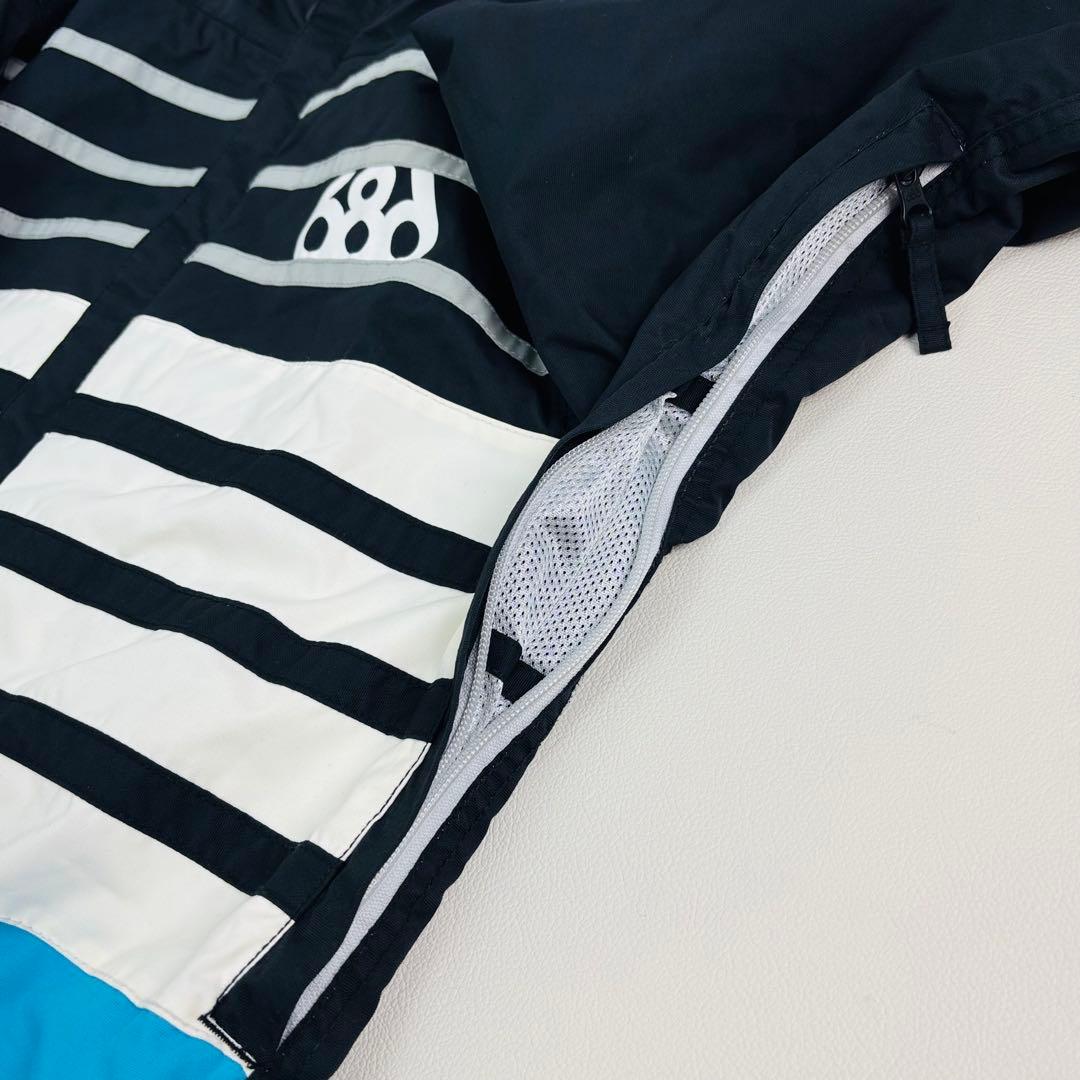 2470【極美品】686 スノボウェア 上下セット ジャケット パンツ 紫黒白青