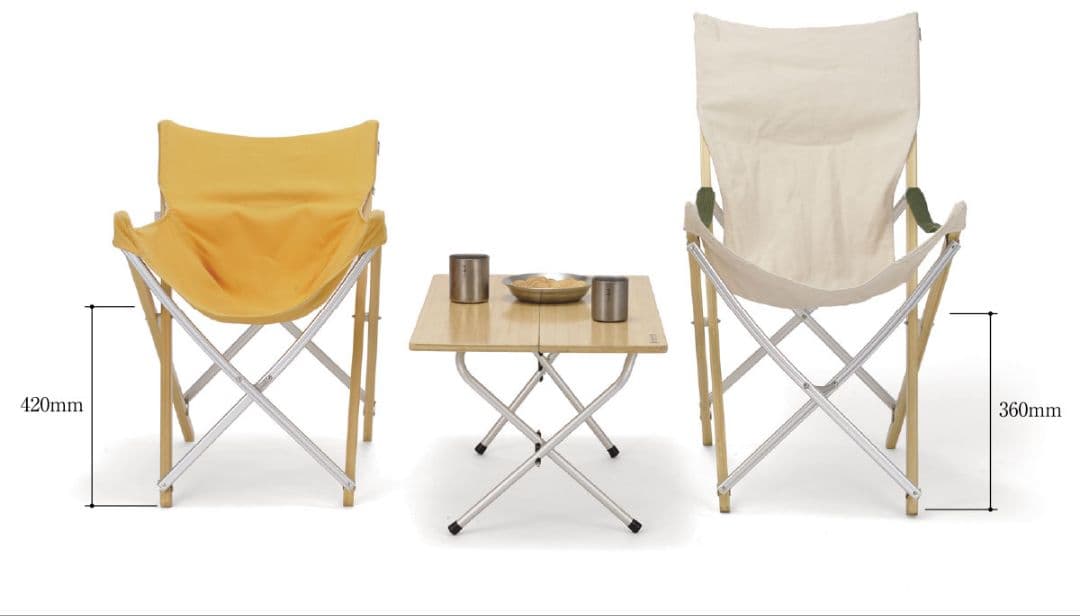 【廃盤品】Peakスノーピーク Take!チェア　オレンジ　黄　折畳椅子