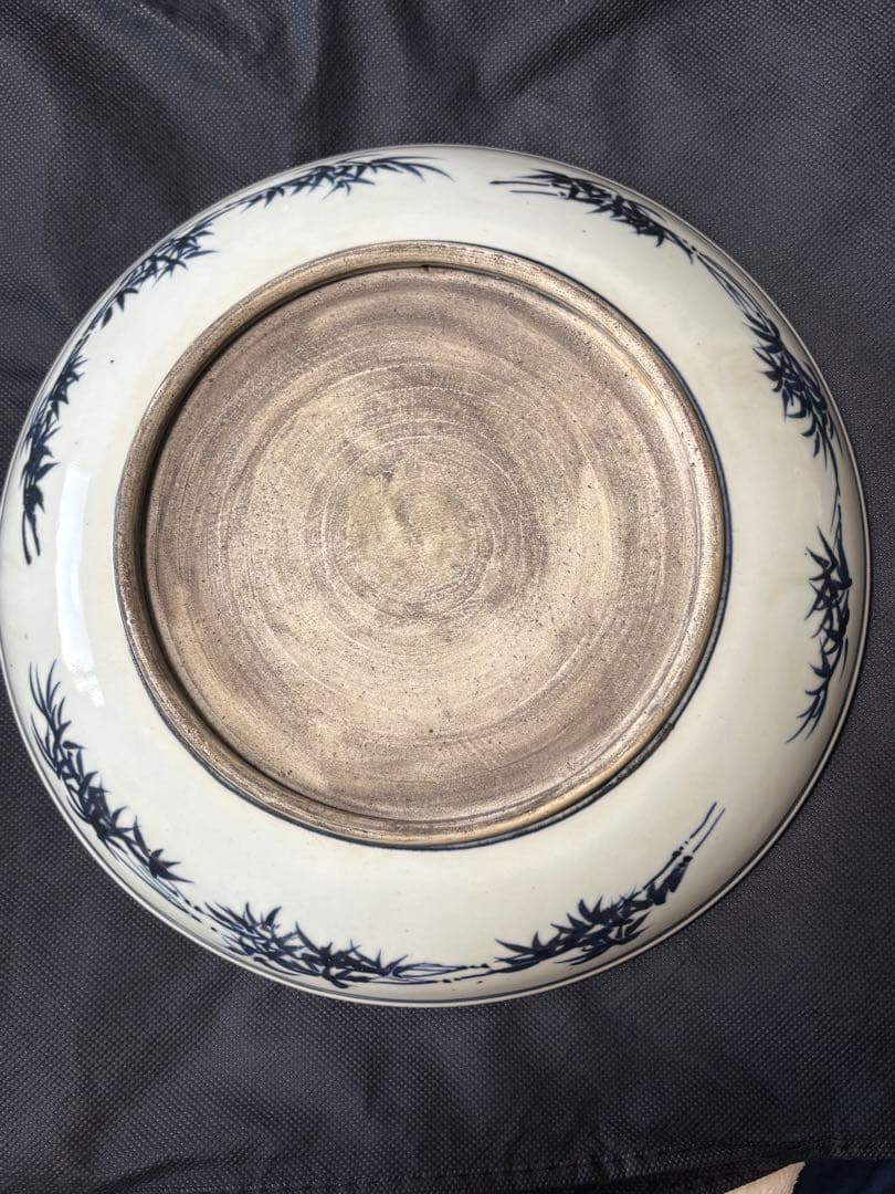 中国古美術 清の時代 青花　雲龍文大皿　染付　28cm