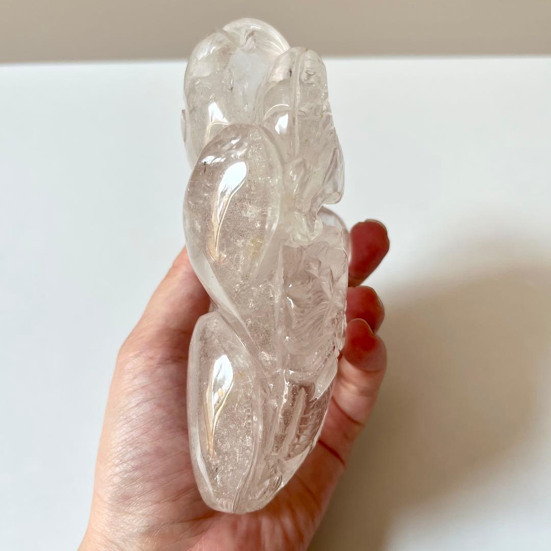 水晶　龍　縁起物　石　石製　石彫　石彫り　置物