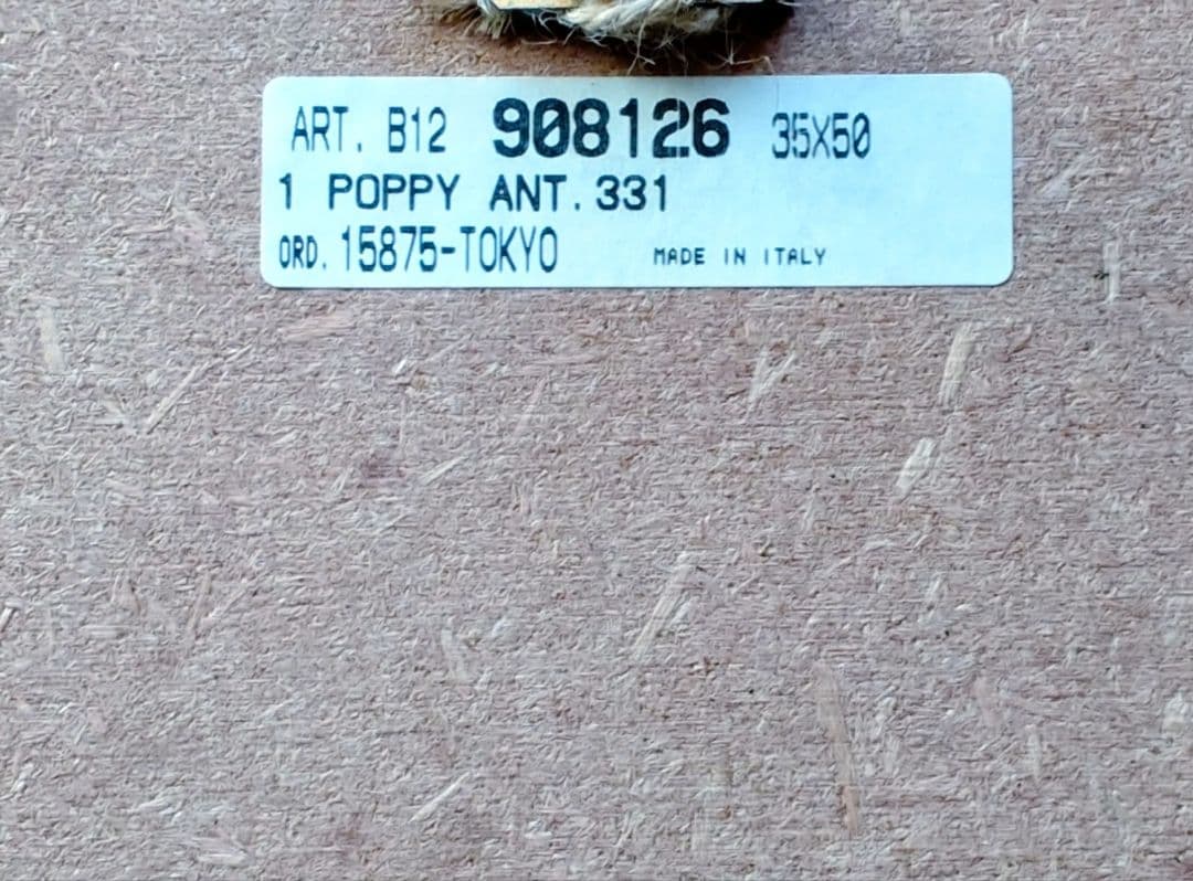 イタリア製のアンティーク風木製花絵