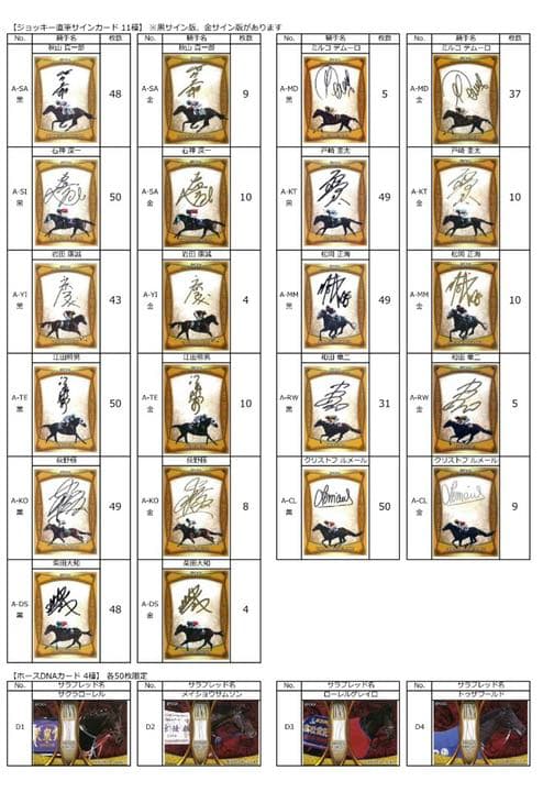 エポック社　epoch ホースレーシングカード　直筆サイン　DNAカード　ウマ娘