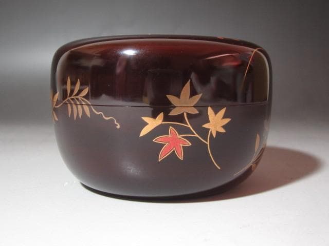 ★　宗陽　春桜草花蒔絵　平棗　裏千家　十五代　鵬雲斎の花押がございます★x417