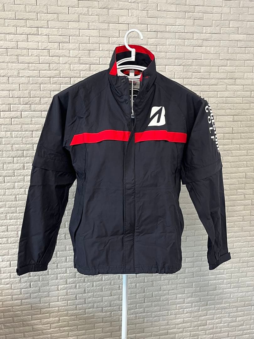 美品 BRIDGESTONE GOLF レインウェア ブラック/レッド