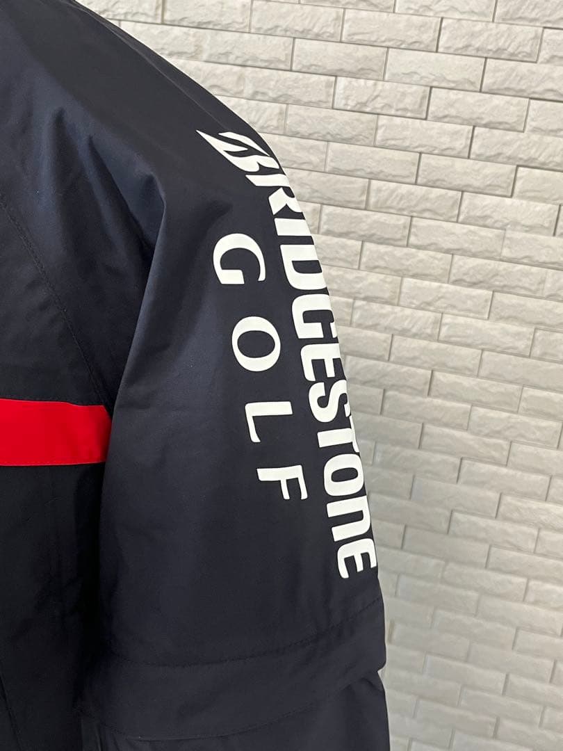 美品 BRIDGESTONE GOLF レインウェア ブラック/レッド
