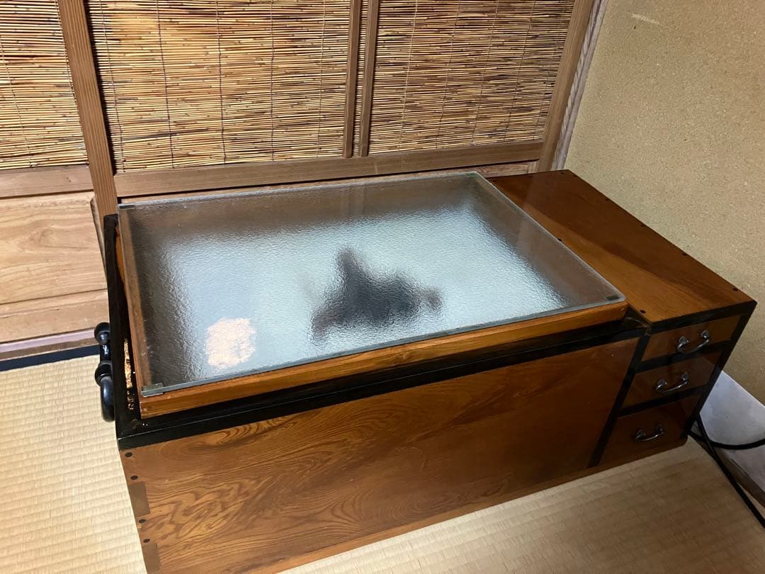 木製火鉢 引き出し付き