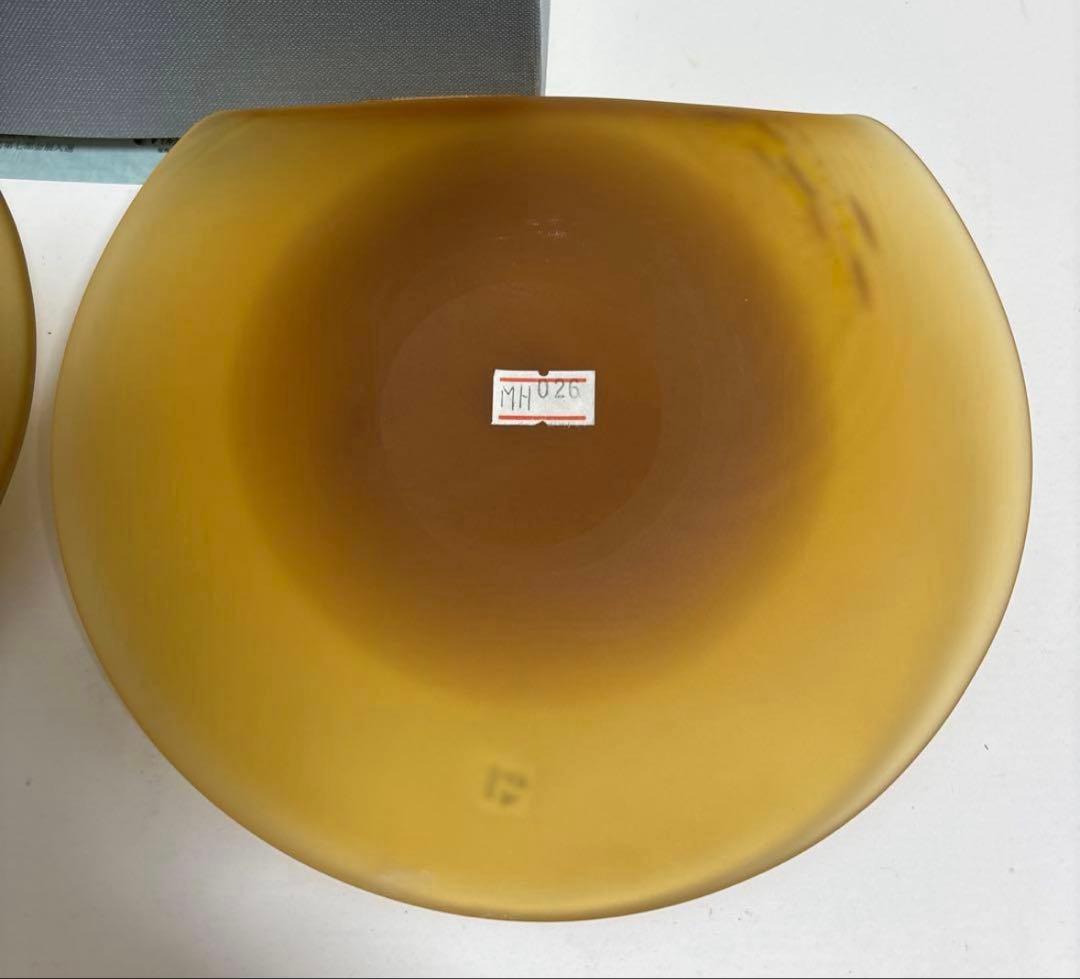 『玻璃の匠 山下富生 作』マルティグラス硝子皿×2