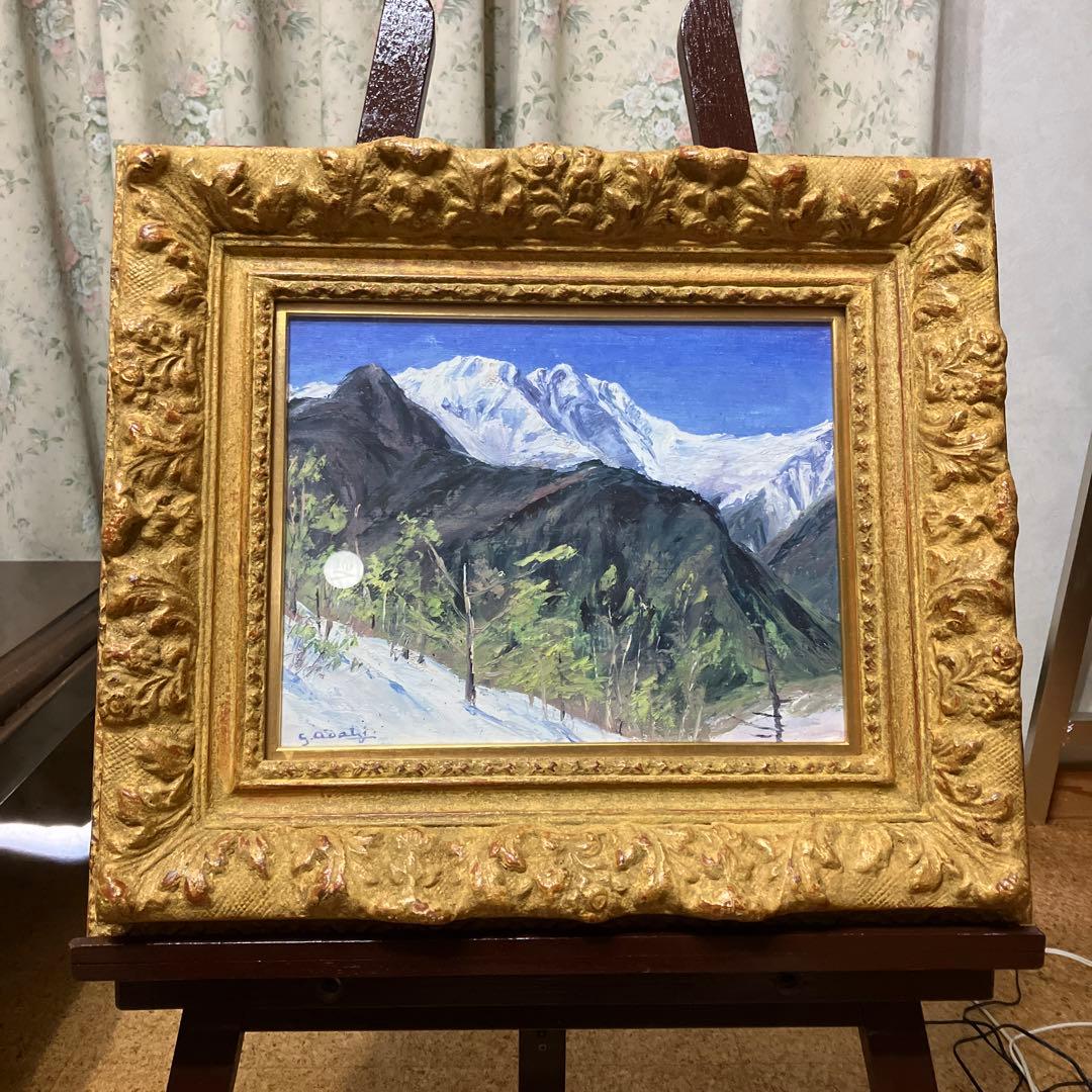 足立源一郎　農鳥岳春雪　夜叉神峠にて