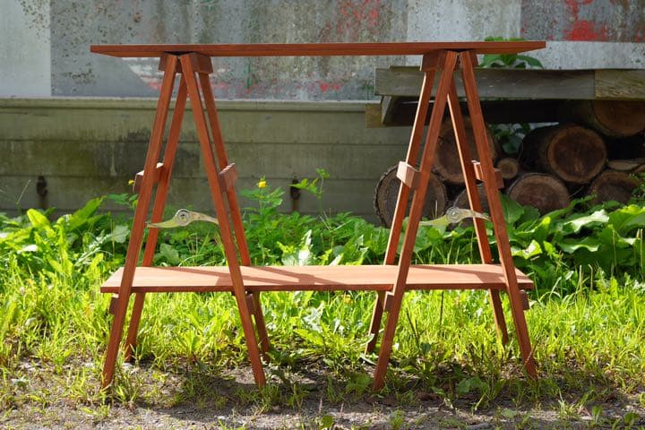 ウッドシェルフ　ウッドラック　チーク色(塗装済)   木製　棚　ハンドメイド