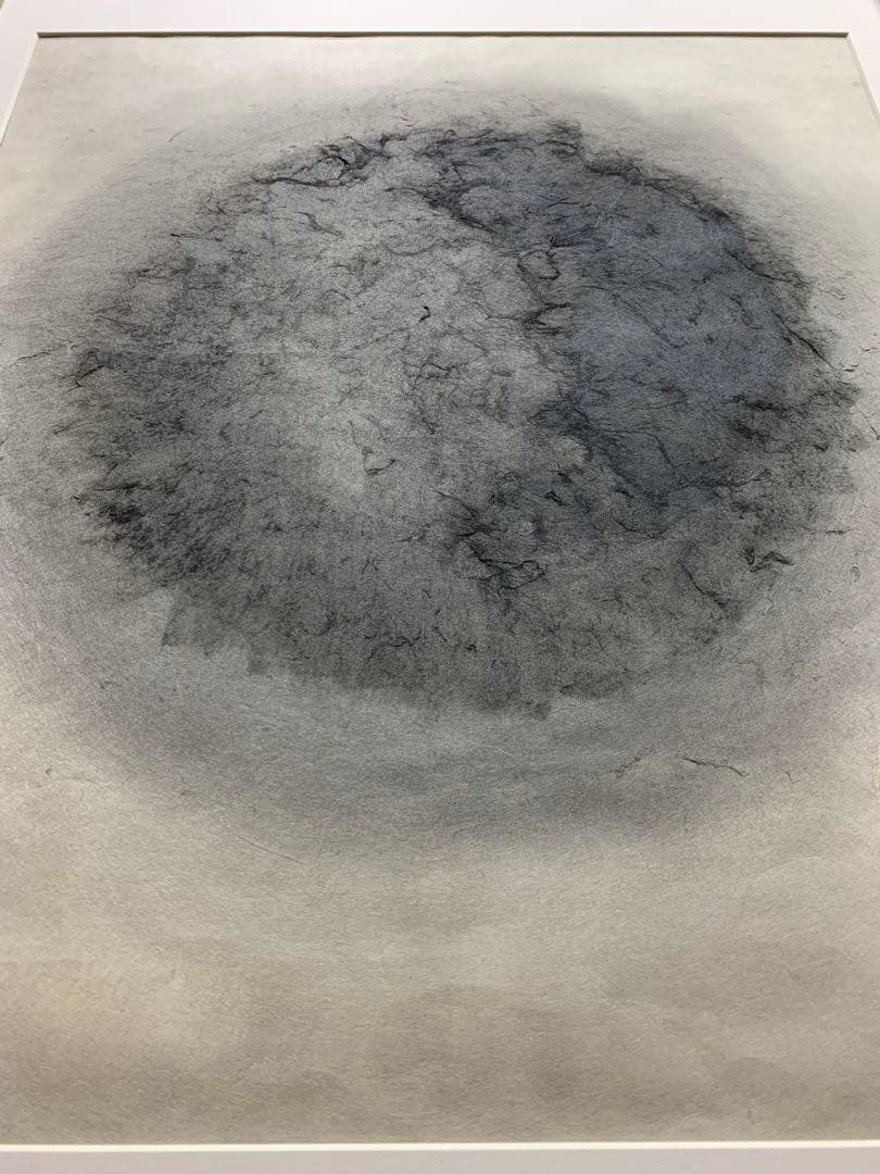 水墨画？　和紙？　光陰　南部英郎　2008年9月　額縁込み