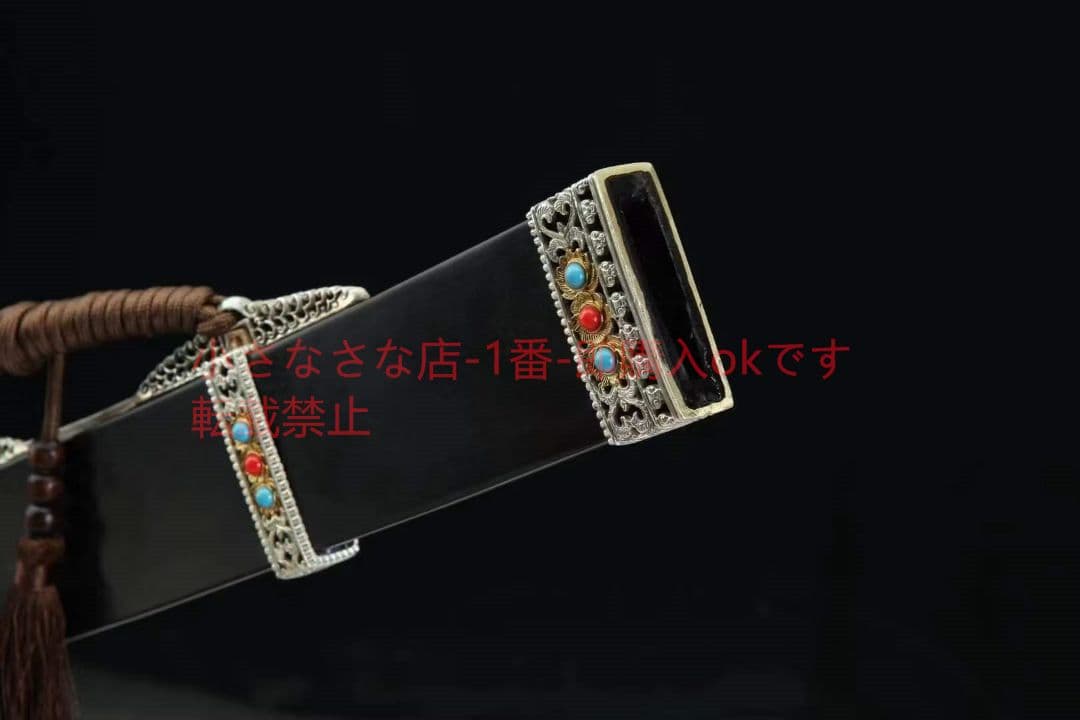 白地に2色の金銀大明御刀。（黒檀タイプ）古兵器 武具　刀装具　日本刀　模造刀