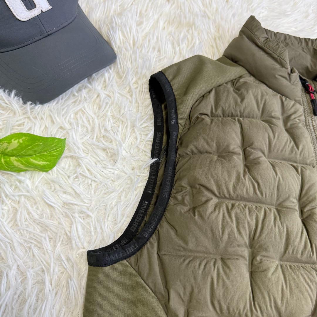 【ブリーフィングゴルフ】極美品 ハイブリッド ダウンベスト カーキ Mサイズ