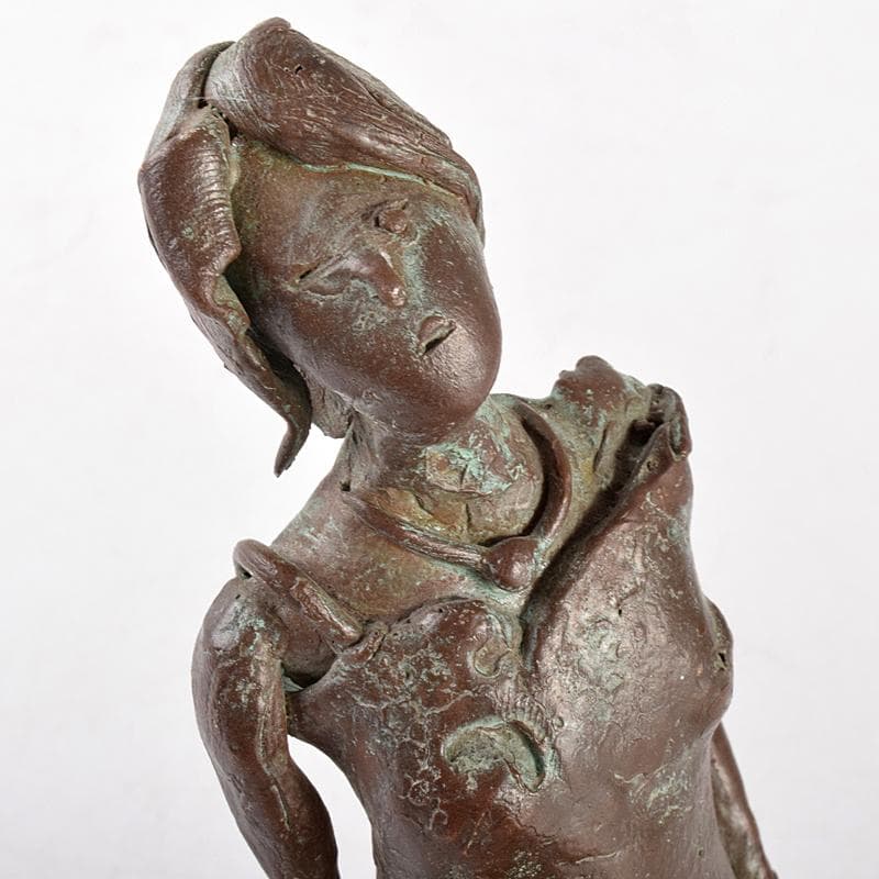 ブロンズ像　K.YAMASHITA　女性像　大理石台付 　置物 　M　R4757