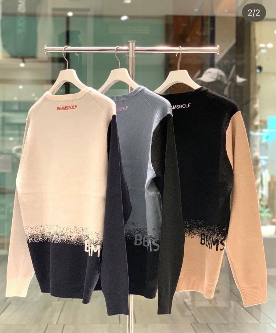 BEAMS GOLF グラデーション長袖セーター