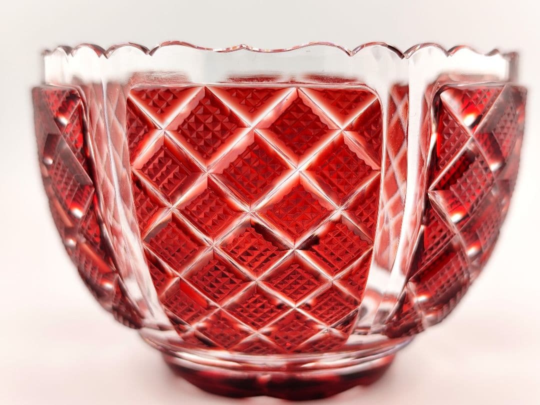 ☆超希少品☆薩摩切子 尚古集成館監修 向付鉢（切子、江戸切子、薩摩切子）