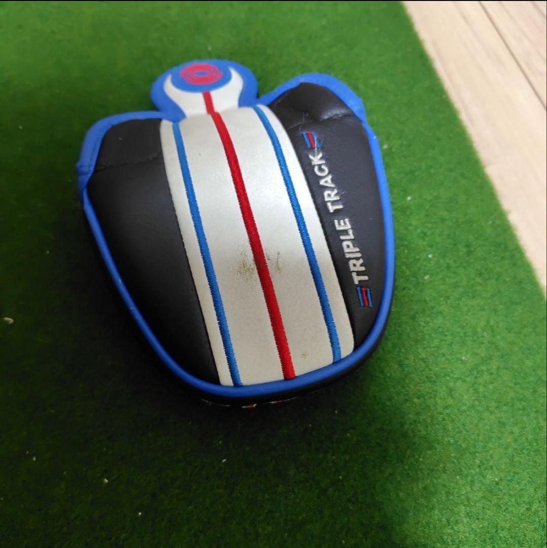 【レフティ】Odyssey　トリプルトラック　2ボール　パター ヘッドカバー付き