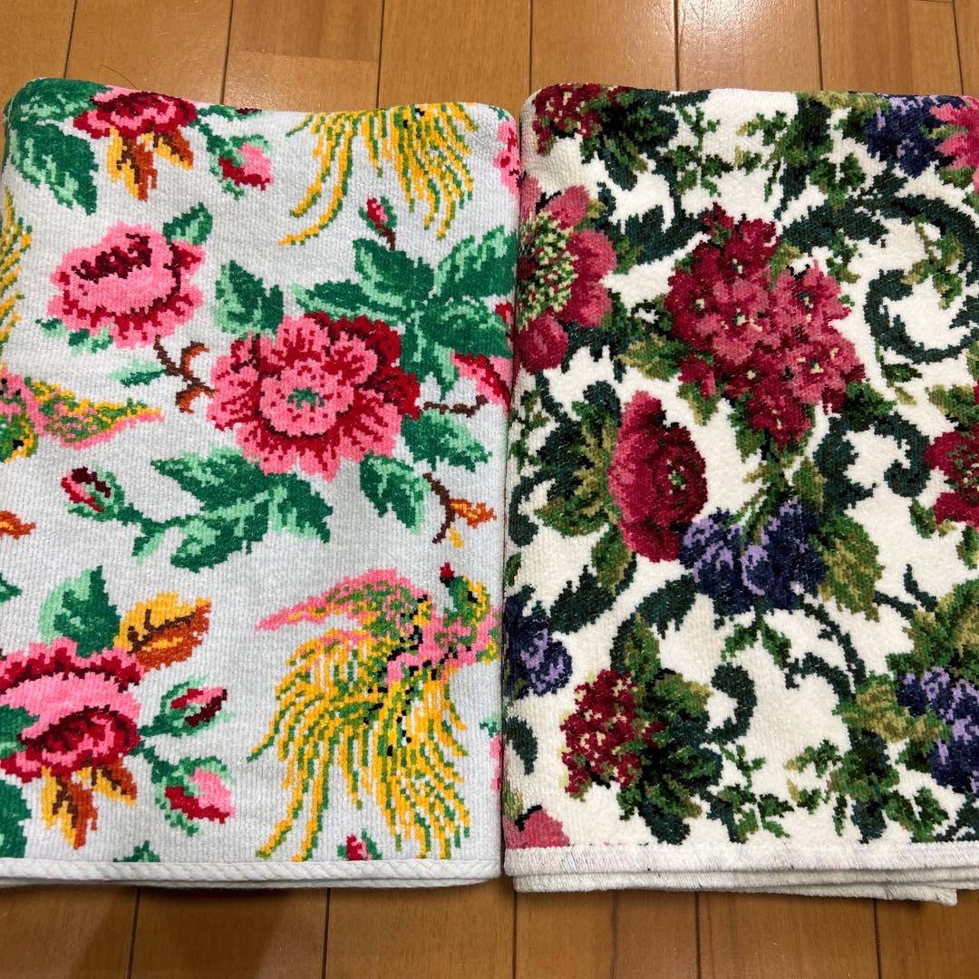 フェイラー　FEILER バスタオル　2枚セット　花柄　鳳凰　中古品