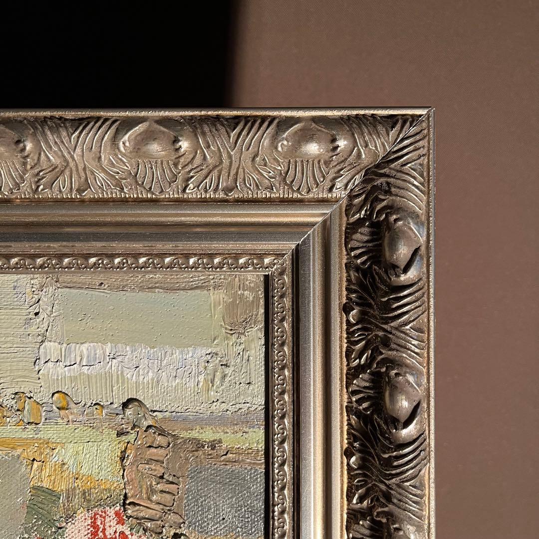 ★真作★ 文勝(ウンシュン) 無題 油絵 額付き 貴重作品