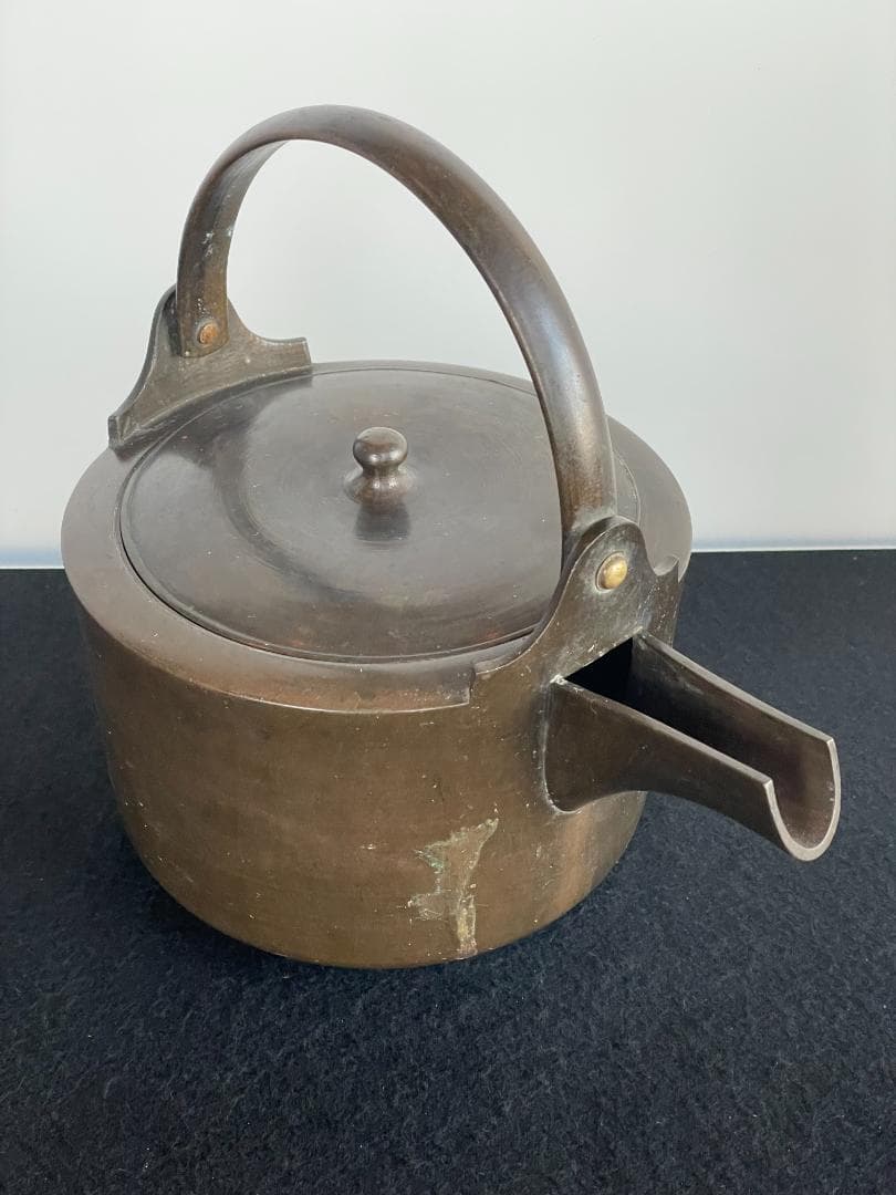銚子 やかん 薬缶 薬罐 湯沸 急須 銅瓶 茶器 酒器 骨董 銅製 一対 共箱B
