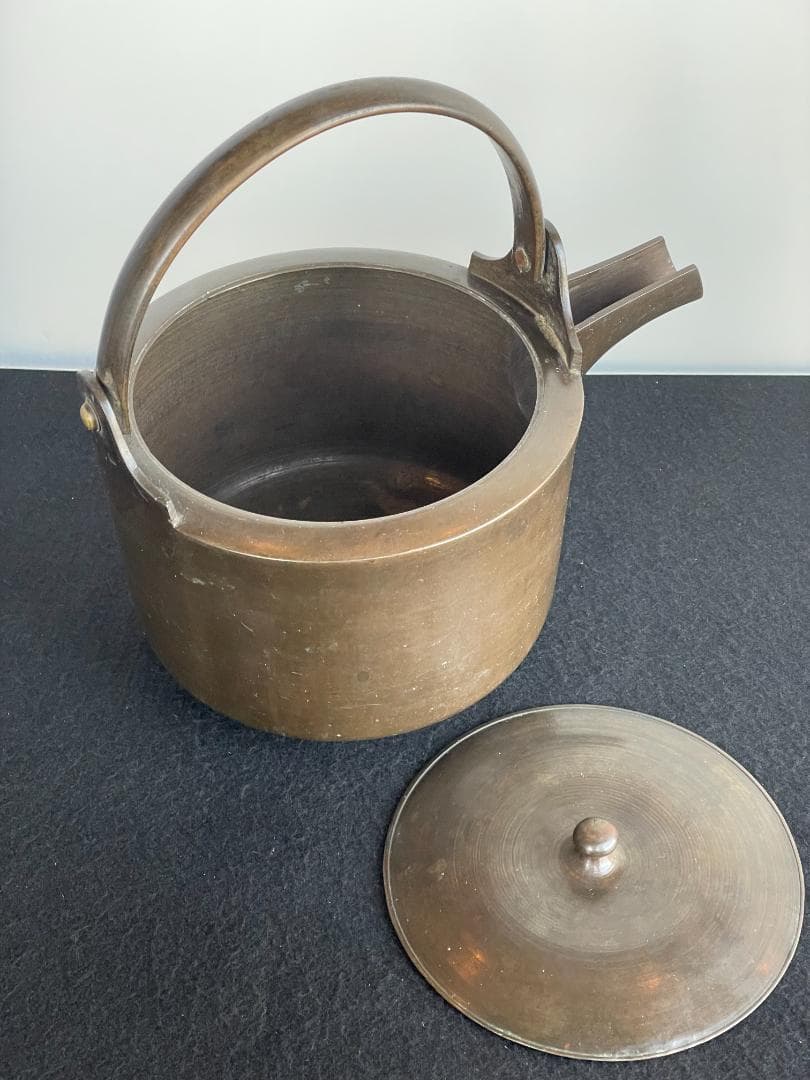 銚子 やかん 薬缶 薬罐 湯沸 急須 銅瓶 茶器 酒器 骨董 銅製 一対 共箱B