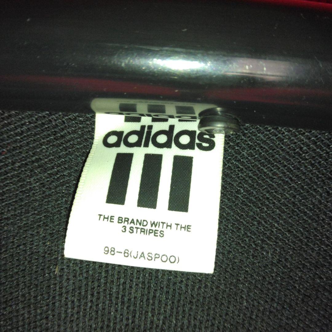 adidas ジャージ 黒/赤 ストライプ