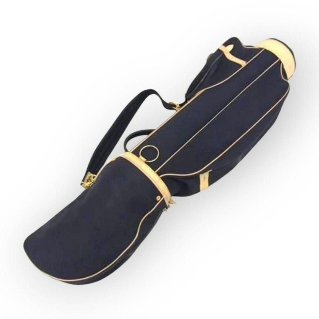 【希少】クリスチャンディオール キャディバッグ ネイビー レザー 肩掛け ゴルフ