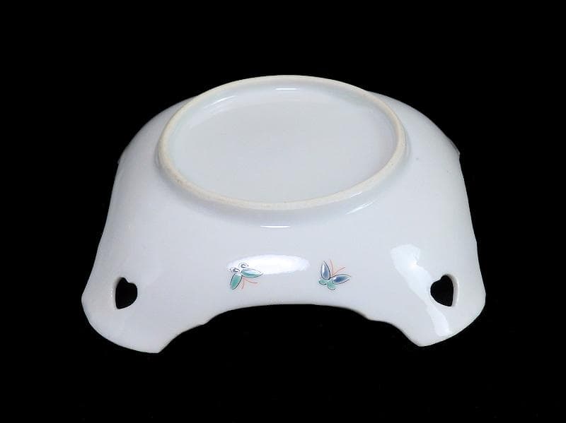 大聖寺伊万里　柿右衛門写　鳥に燕子花の図　四方皿　C669AS-BQh