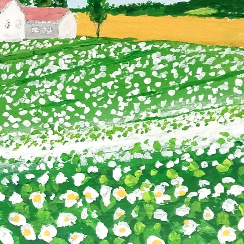 ☆伊藤正一☆「ジャガイモの花と麦畑」アクリル画　サイズSM　新品！