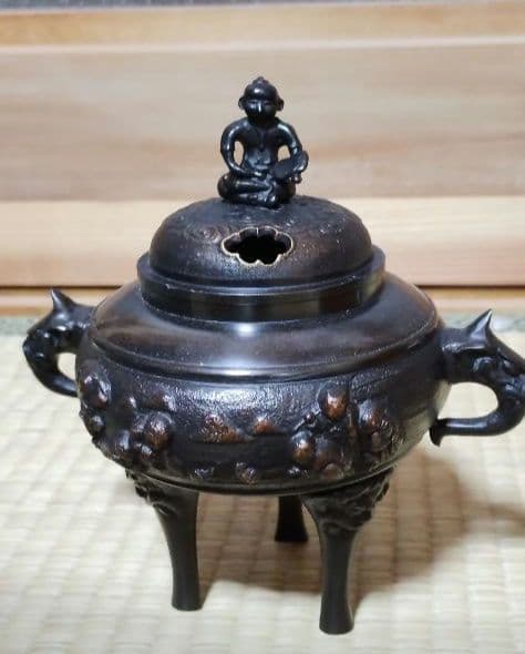 [新品未使用]香炉　村田宏　高岡銅器　七福神　桐箱入り 　村田宏作/香炉