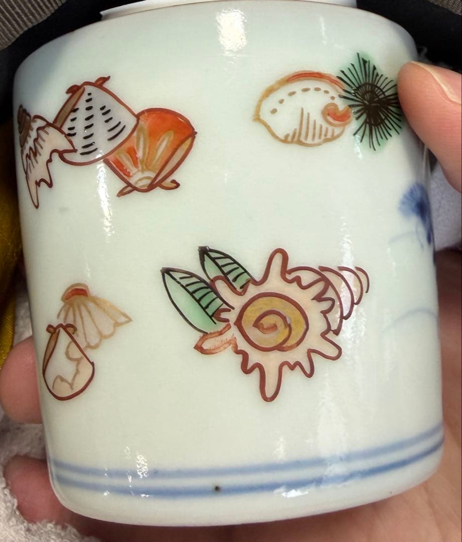 蕎麦猪口　アンティーク　貝柄重箱