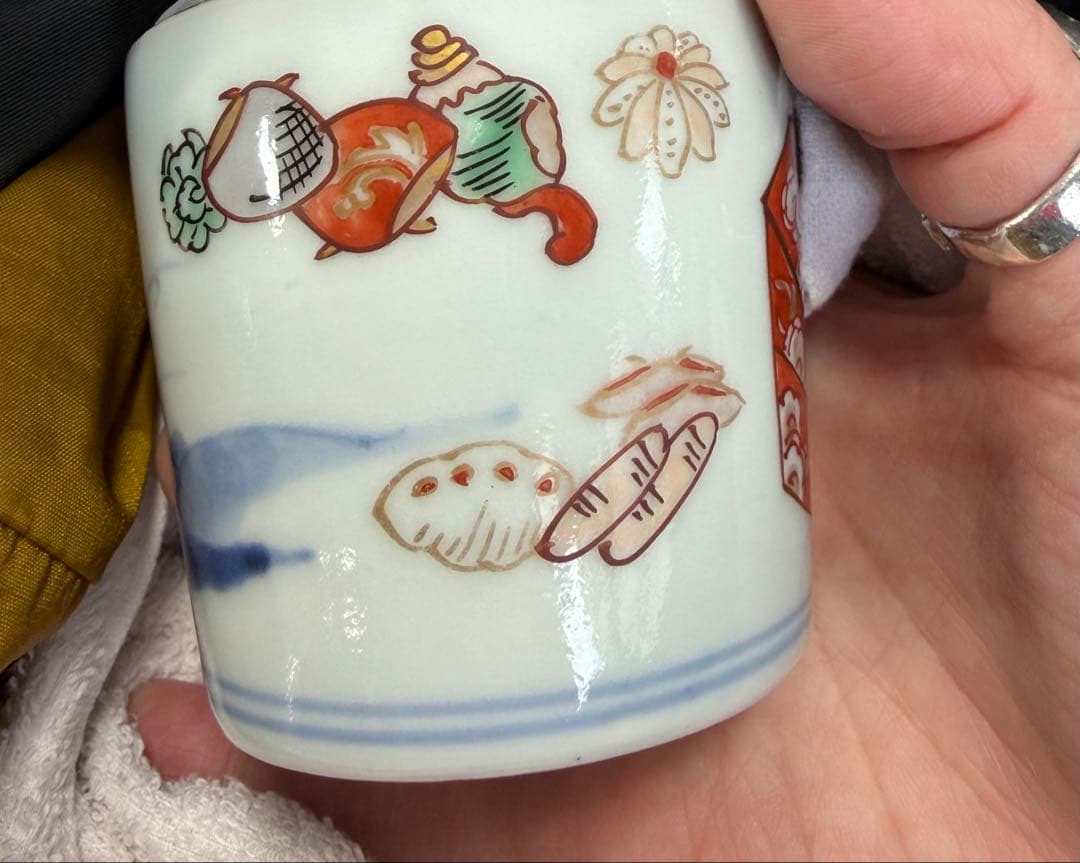 蕎麦猪口　アンティーク　貝柄重箱