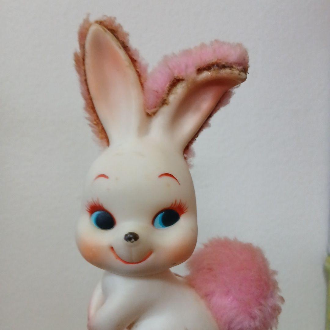 ヴィンテージ　昭和レトロ　イースターウサギ　ソフビ人形　２体セット品