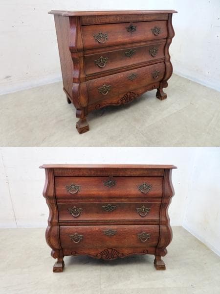 美品■フランスアンティーク■オーク材■フラップ扉■コモード/チェスト■獣脚■