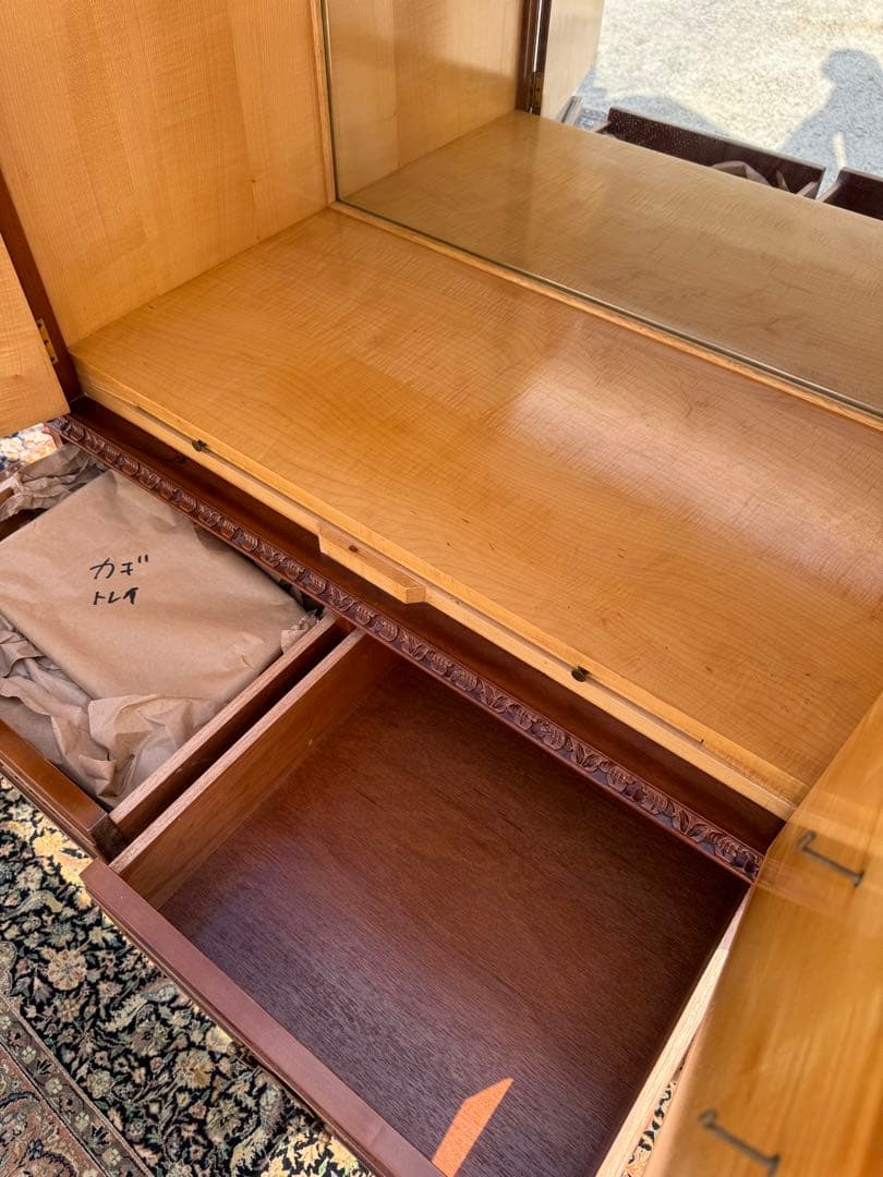 英国アンティーク カクテルキャビネット 1930年代 ウォルナット材 未使用保管