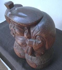 家宝に！【木彫り　大黒様　欅製大振り　飾り映え・K48・骨董】縁起物恵比寿　鑑賞