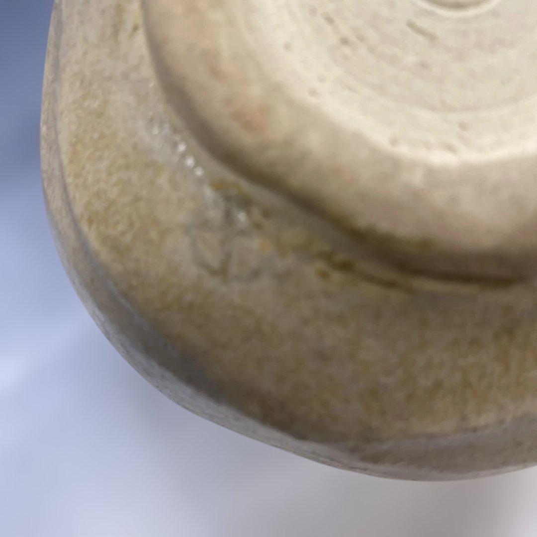 茶道具 黄瀬戸筒茶碗 加藤芳右衛門(十鳳)作　共箱