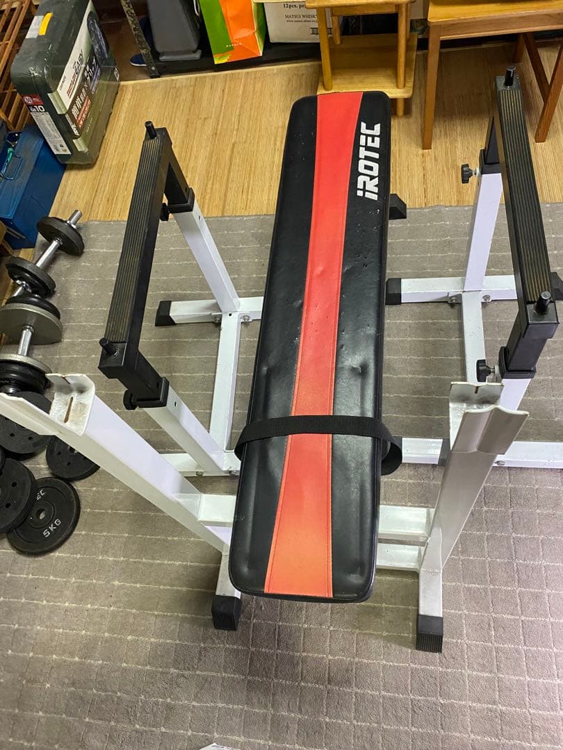 shiro　IROTEC トレーニングベンチ 黒と赤　ignioダンベル