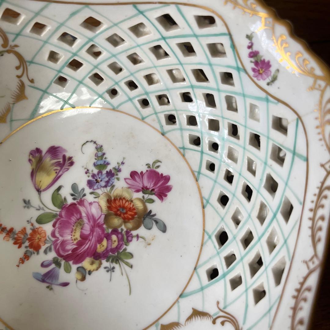 年末期間限定最終処分特価超レアドレスデン素敵菓子器　フルーツ盛りインテリア最上級