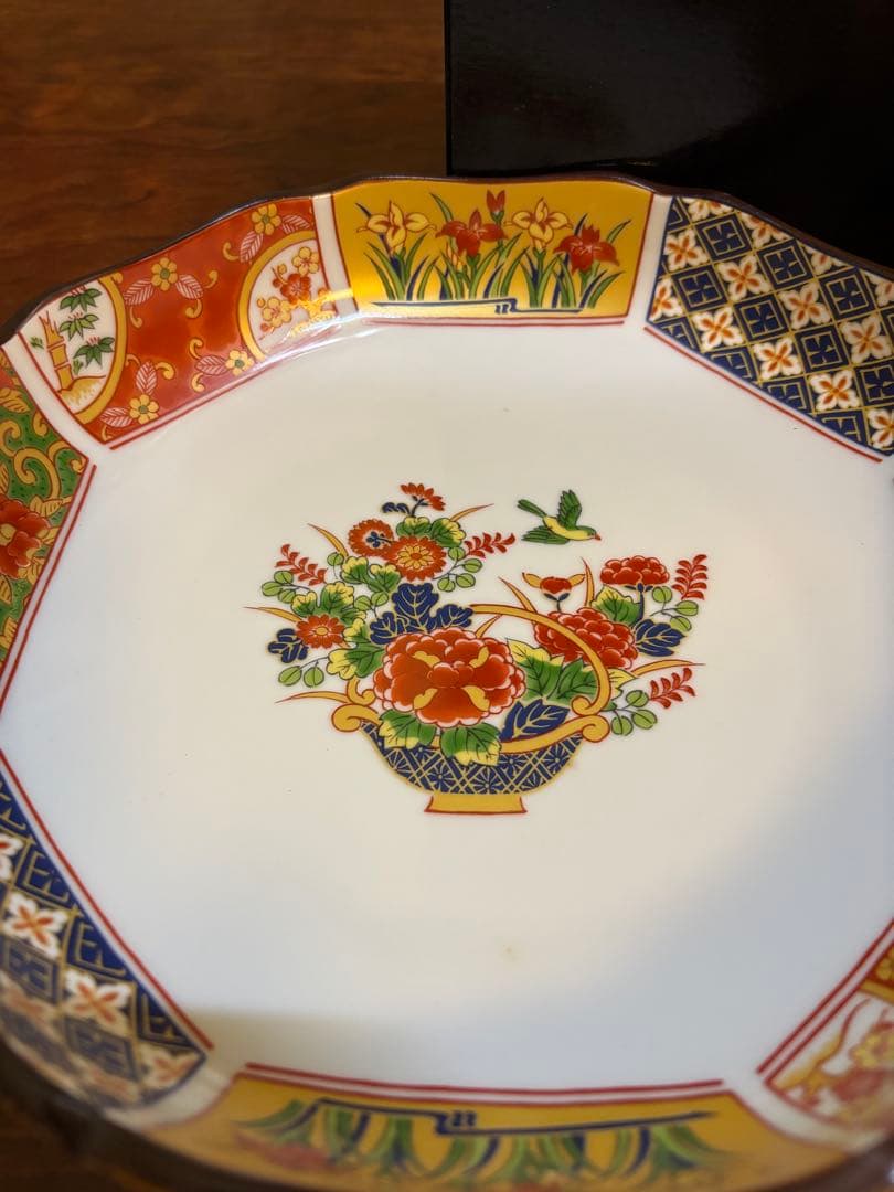 花柄陶器皿2個セット