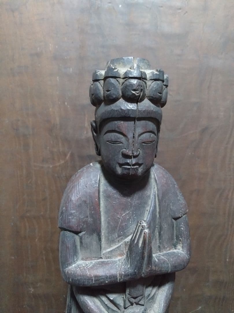 十一面千手観音菩薩立像　仏像神像　木彫　室町時代　金銅仏