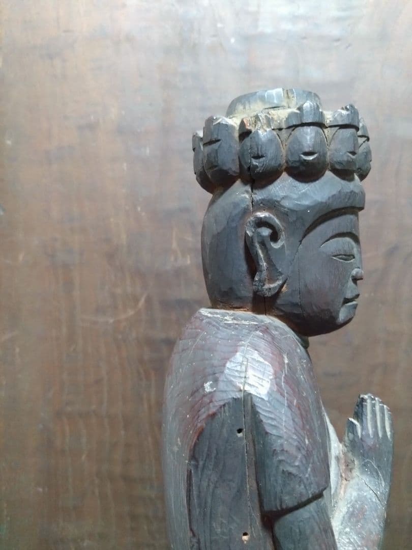 十一面千手観音菩薩立像　仏像神像　木彫　室町時代　金銅仏