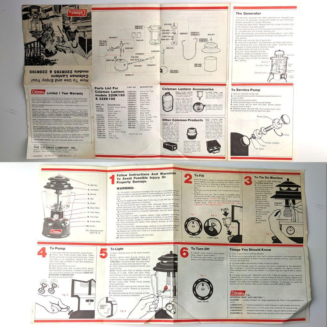 B*B様 これで45年前！の美品★1980年2月製コールマン220K195★箱・