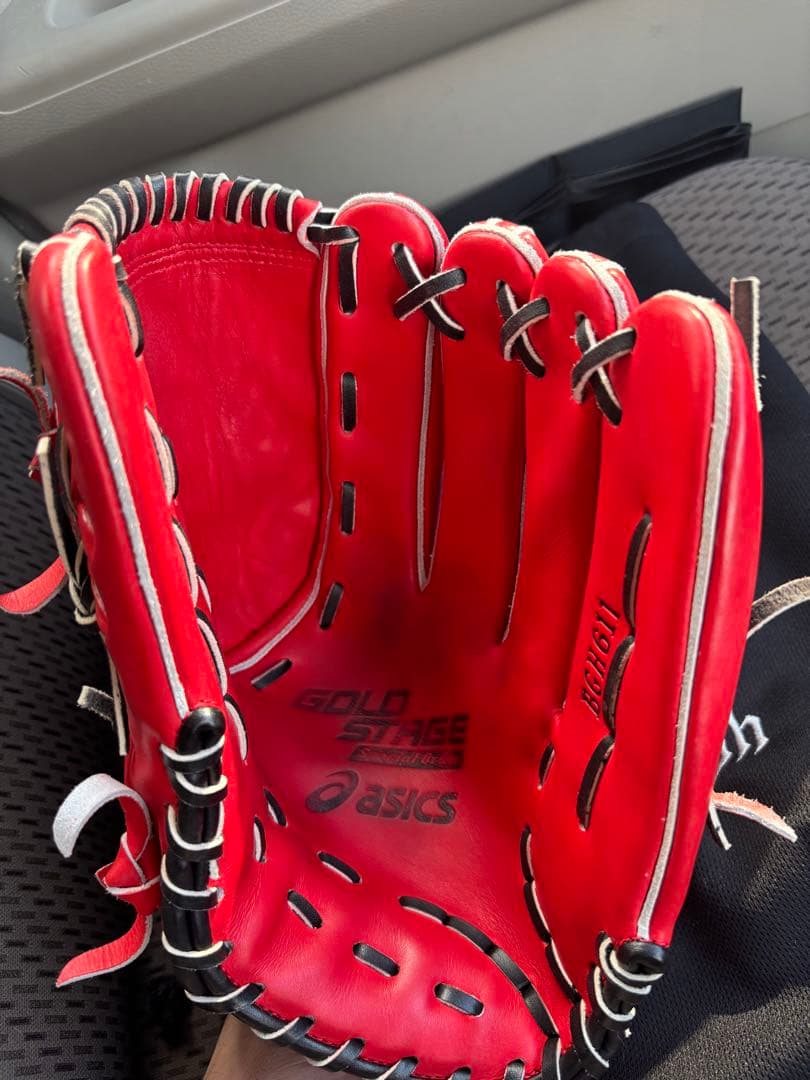 asics 硬式野球グローブ レッド