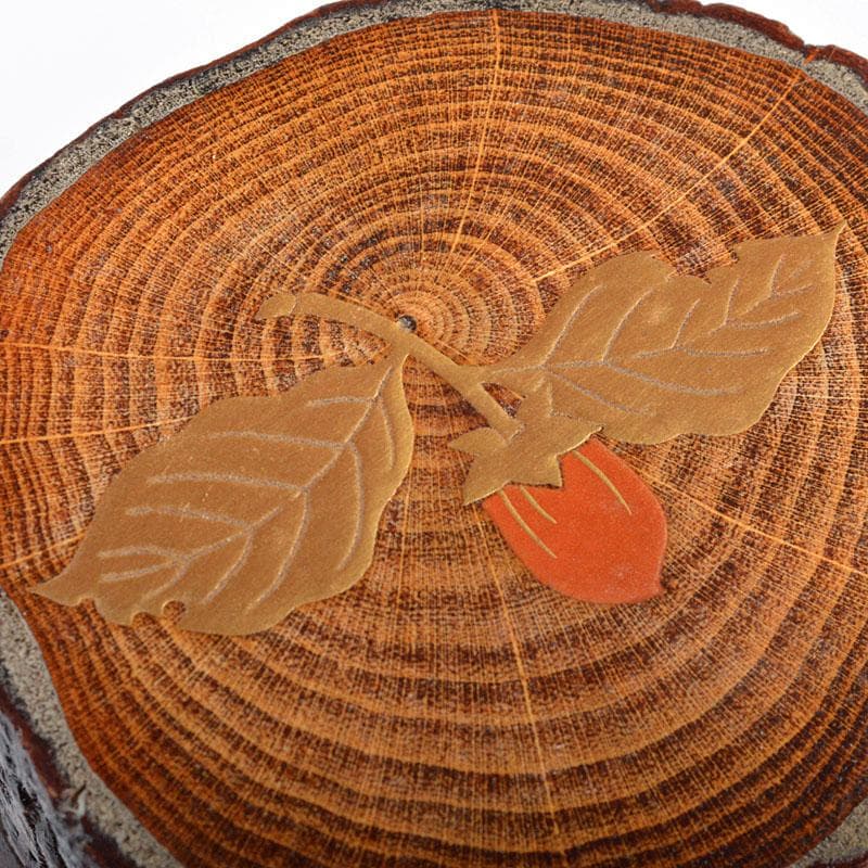 茶道具　加賀蒔絵師　川上峰春作　柿蒔絵　香合　共箱　M　R4370