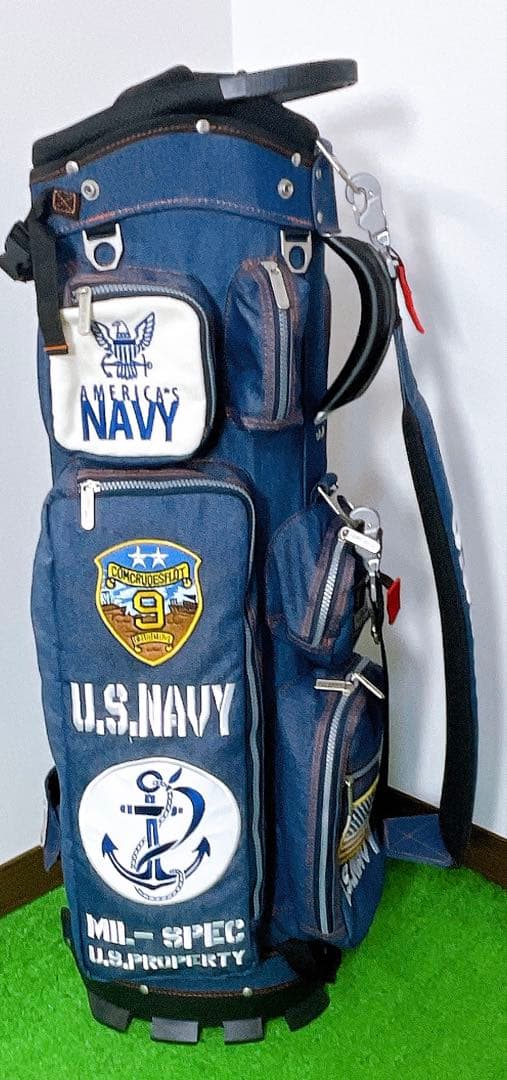 美品　アーミーベースコレクション　デニム　スタンドキャディバック　アイアンカバー