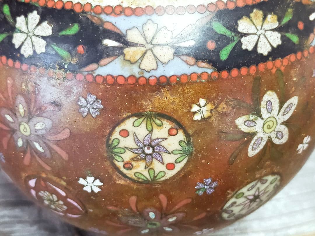 ♥古七宝　菓子器　金平糖入れ　木箱付き　骨董品